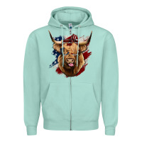 Seafoam American Highland Cow Zipper Hoodie - Bettercallsaul