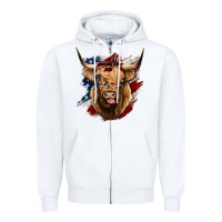 White American Highland Cow Zipper Hoodie - Bettercallsaul