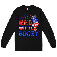 Black red white boozy Long Sleeve Tee - NancyCooperArtShop