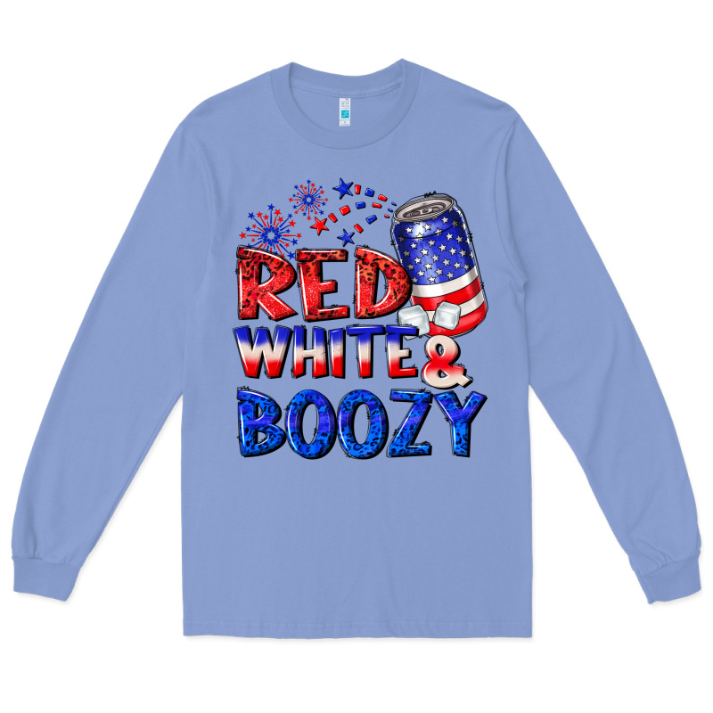 Red White Boozy Long Sleeve Tee by NancyCooperArtShop | Teevron