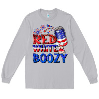 Moon Dust red white boozy Long Sleeve Tee - NancyCooperArtShop