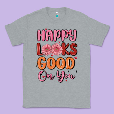 Happy Looks Good On You Classic Tee Designed By Maliassmallbusiness