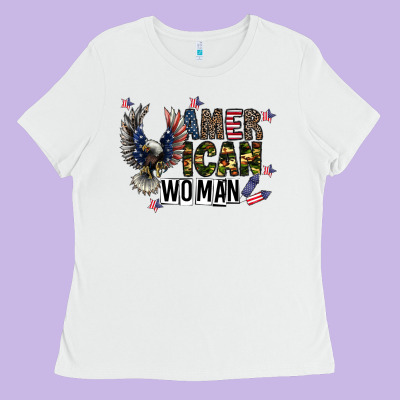 American Woman Ladies Tee Designed By Cowhidedigitalart