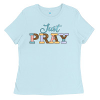 Baby Blue Just Pray Ladies Tee - JahusDesignShop