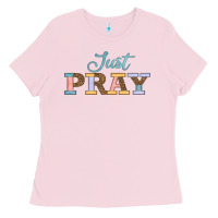 Bubblegum Pink Just Pray Ladies Tee - JahusDesignShop