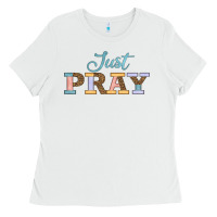 White Just Pray Ladies Tee - JahusDesignShop