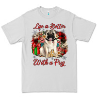 Dove Grey Christmas life is better with a pug Premium Tee - JahusDesignShop