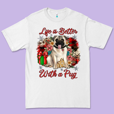 Christmas Life Is Better With A Pug Premium Tee Designed By Jahusdesignshop