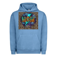 Pigment Pebble Blue Leopard mom Urban Hoodie - FaDigitalArtStudio