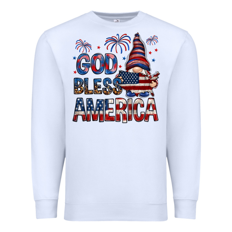 God Bless America With Gnome 4th Of July Premium Sweatshirt by HowdyJamesFarm | Teevron