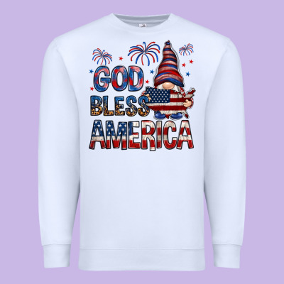 God Bless America With Gnome 4th Of July Premium Sweatshirt Designed By Howdyjamesfarm