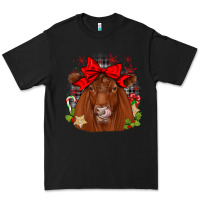 Black christmas red angus Premium Tee - JahusDesignShop