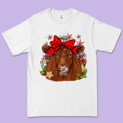 Christmas Red Angus Premium Tee Designed By Jahusdesignshop
