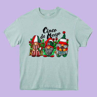 Cinco De Mayo Mexican Flag Gnomes Heavy Core Tee Designed By Racoondesign