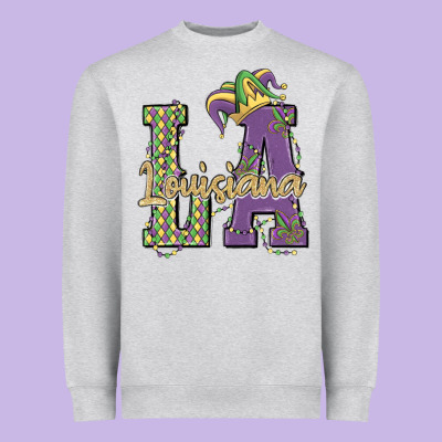 Louisiana Mardi Gras Heavyweight Sweatshirt Designed By Maliassmallbusiness