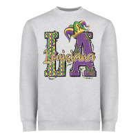 Heather Grey louisiana mardi gras Heavyweight Sweatshirt - MaliasSmallBusiness