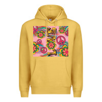 Antique Gold peace love hippie daisy Premium Hoodie - TumblerDesignByShophia