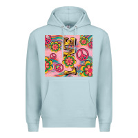 Blue Mist peace love hippie daisy Premium Hoodie - TumblerDesignByShophia