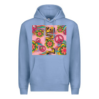 Colony Blue peace love hippie daisy Premium Hoodie - TumblerDesignByShophia