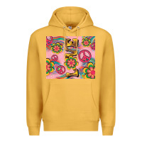 Mustard peace love hippie daisy Premium Hoodie - TumblerDesignByShophia