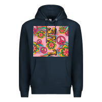 Navy peace love hippie daisy Premium Hoodie - TumblerDesignByShophia