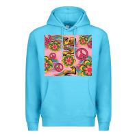 Ocean Blue peace love hippie daisy Premium Hoodie - TumblerDesignByShophia
