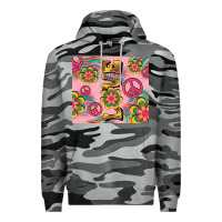 Slate Camo peace love hippie daisy Premium Hoodie - TumblerDesignByShophia