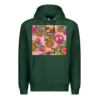 Sports Green peace love hippie daisy Premium Hoodie - TumblerDesignByShophia