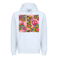 White peace love hippie daisy Premium Hoodie - TumblerDesignByShophia