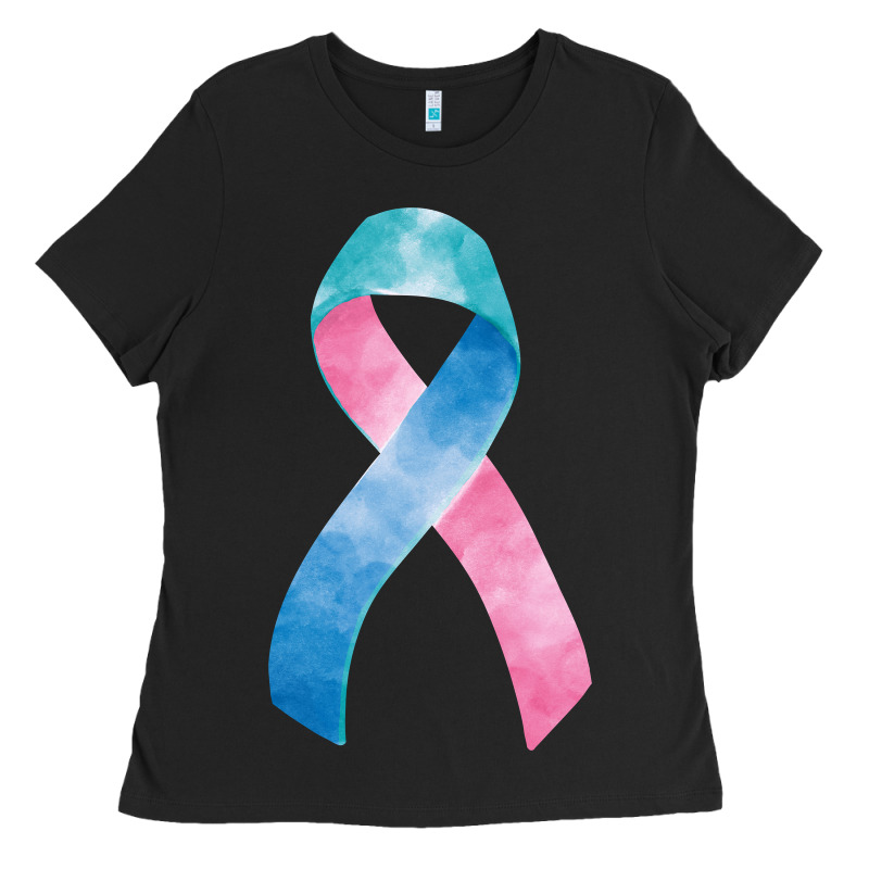 Thyroid Cancer Ribbon Fa Element Ladies Tee by FaDigitalArtStudio | Teevron
