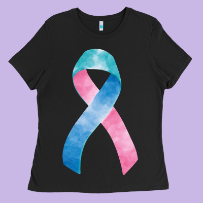 Thyroid Cancer Ribbon Fa Element Ladies Tee Designed By Fadigitalartstudio
