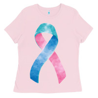 Bubblegum Pink thyroid cancer ribbon fa element Ladies Tee - FaDigitalArtStudio