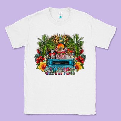 Summer Classic Tee Designed By Cowhidedigitalart