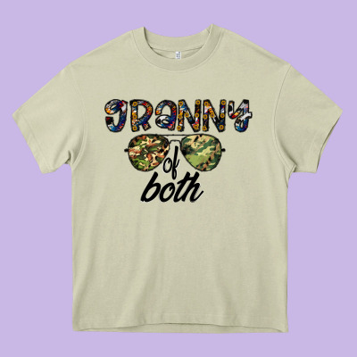 Granny Of Both Heavy Core Tee Designed By Cowhidedigitalart