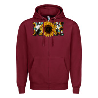 Burgundy Sunflower Turquoise Cowhide Mom Zipper Hoodie - Bettercallsaul