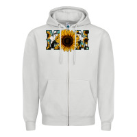 Dove Grey Sunflower Turquoise Cowhide Mom Zipper Hoodie - Bettercallsaul