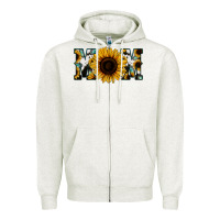 Sunflower Turquoise Cowhide Mom Zipper Hoodie | Teevron