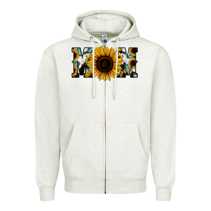 Sunflower Turquoise Cowhide Mom Zipper Hoodie by Bettercallsaul | Teevron