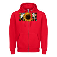 Red Sunflower Turquoise Cowhide Mom Zipper Hoodie - Bettercallsaul