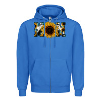 True Royal Sunflower Turquoise Cowhide Mom Zipper Hoodie - Bettercallsaul
