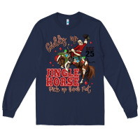 Navy giddy up jingle horse pick up your feet Long Sleeve Tee - MaliasSmallBusiness