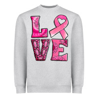 Heather Grey Breast Cancer love Heavyweight Sweatshirt - NancyCooperArtShop