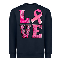 Navy Breast Cancer love Heavyweight Sweatshirt - NancyCooperArtShop