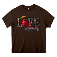Chocolate Brown love summer Heavy Core Tee - CowhideDigitalArt