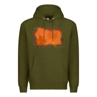 Army Green gemstone orange leopard background Premium Hoodie - JahusDesignShop