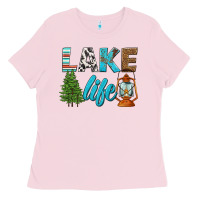 Bubblegum Pink lake life Ladies Tee - HRA Design Shop