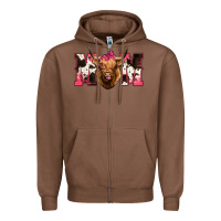Chestnut Highland Cow Mom Zipper Hoodie - Bettercallsaul