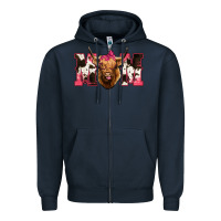 Navy Highland Cow Mom Zipper Hoodie - Bettercallsaul