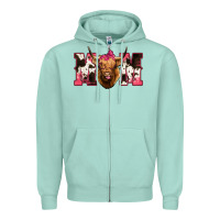Seafoam Highland Cow Mom Zipper Hoodie - Bettercallsaul