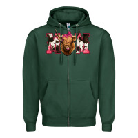 Sports Green Highland Cow Mom Zipper Hoodie - Bettercallsaul